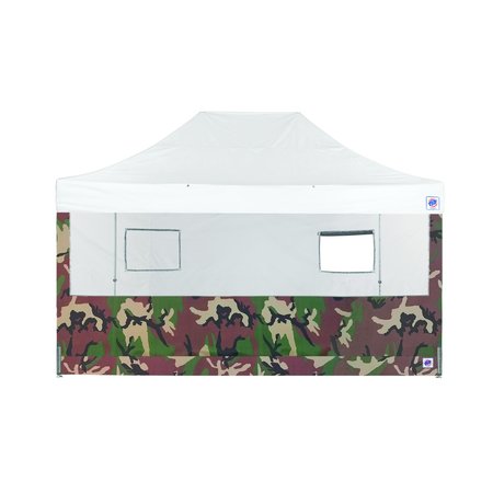 E-Z UP TAA Compliant Food Booth Sidewall with 2 Serving Windows, 15' W x 15' H, Woodland Camo SW3FB15FXTMC2WWC